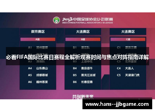 必看FIFA国际比赛日赛程全解析观赛时间与焦点对阵指南详解